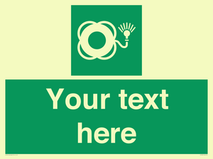 Custom sign safe condition Lifebuoy with light